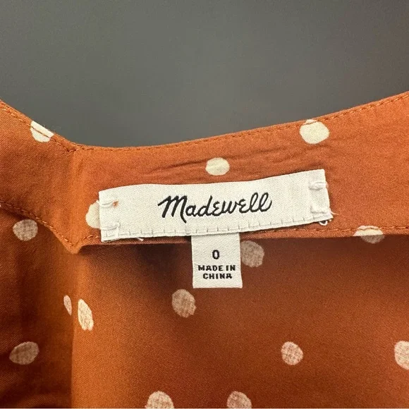 Madewell Button-Down Cami Top in Inkspot Dots — Size 0 - Picture 7 of 8